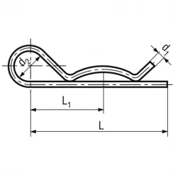 Bossard Goupille Ressort Simple - BN915 - Acier Zingué Bleu - 7 Mm - Pour Arbre De 28-45 Mm - Boîte De 25