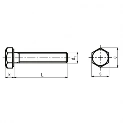 Bossard Vis à Tête Hexagonale Filetage Total Vis à Tête Hexagonale Entièrement Filetée DIN 933 - GEOMET® 500 A - M12x50mm - Boîte De 100