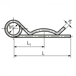 Bossard Goupille Fendue Ressort Double - Diamètre 3mm - Boîte De 100
