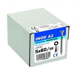 Rocket Vis à Bois Tête Fraisée Inox Vis Inox Terrasse Bois T25 Inox A2 Ø 5 Mm FP 60/36 Mm X200 -Visserie boulonnerie rivet Soldes 5 60 36 inox a2