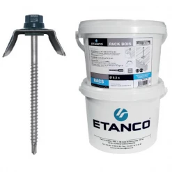 Vis Autoforeuse Th Pack De Fixation Bacs Acier Sur Charpente Bois - 6.5 X 130 Mm - Gris Anthracite RAL 7016 - Seau De 100 Etanco 620683236 -Visserie boulonnerie rivet Soldes 6 5x130mm