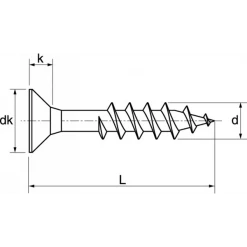 Vis à Bois Tête Fraisée Inox Vis Aggloméré Fraisée Six Lobes A2 TX20 4.0x40/24 Acton 623094X40/24