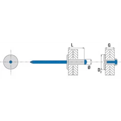 Rivet Pop: Aveugle, Alu, Inox Scell-It Rivet Alu Tête Large Serrage 1.0-4.5 Ø4.8 X 08 : ASL4808 -Visserie boulonnerie rivet Soldes asl