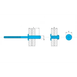 Rivet Pop: Aveugle, Alu, Inox Rivet Inox A2 Standard Tête Plate Scell-it 4 X 12 Mm -Visserie boulonnerie rivet Soldes crbtd40 montage