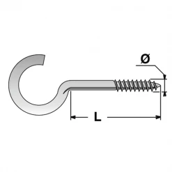 Piton Vis à Bois, Gond Et Crochet Crochet D'armoire à Vis Bois Torbel Acier Zingué Blanc 4 Mm X 30 Mm -Visserie boulonnerie rivet Soldes croz3