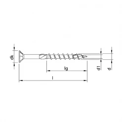 Vis à Bois Tête Fraisée Zinguée Vis Bois Heco Topix Plus Acier Zingué Fraisée 8x240mm FP HD40 X50 -Visserie boulonnerie rivet Soldes dimensions bois torx tf