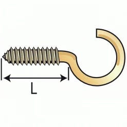 Piton Vis à Bois, Gond Et Crochet Crochet D'armoire à Vis Bois Torbel Laiton Ø 3 X 20 Mm - Boîte De 200