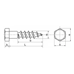 Acton Vis Tirefond Zinguée Et Inox Vis à Bois Tête Hexagonale Tirefond Inox A4 M10x80(281A410X080)