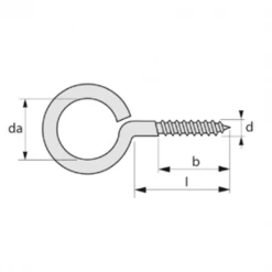Lennie Piton Vis à Bois, Gond Et Crochet Piton Vis à Bois Acier Zingué Blanc NFE 25609 Diamètre M5 Longueur 40 Mm