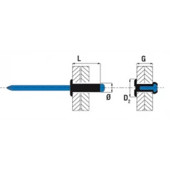 Rivet Pop: Aveugle, Alu, Inox Rivet Alu TP Noir Serrage 4.5-6.0 Mm Ø4.8x10 Mm : Scell-It ABD4810 -Visserie boulonnerie rivet Soldes scellit abd 1