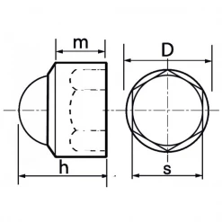 Acton Cache Plastique Pour Visserie Cache écrou Hexagonal - Diamètre M10 Mm - Polyéthylène - Coloris Noir - Boîte De 100 -Visserie boulonnerie rivet Soldes schema technique cache ecro 1
