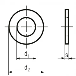 Rondelle Plate étroite Bossard Type Z Acier Zingué M12 X 13 X 2,5 Mm