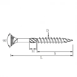 Lennie Vis à Bois Tête Fraisée Zinguée Vis Bois TK3 Tête Fraisée Torx F Partiel 3,5x50mm Acier Zingué Blanc 500