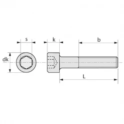 Lennie Vis Tête Cylindrique Hexagonale Creuse Chc Vis Tête Cylindrique Partiel 6 Pans Creux - Acier Brut 12.9 - M16 X 45 Mm -Visserie boulonnerie rivet Soldes vis cylindrique3 8