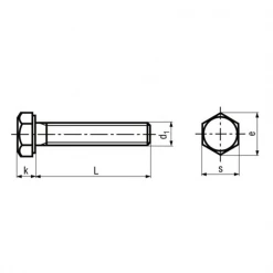 Bossard Vis à Tête Hexagonale Filetage Total Vis Métaux Tête Hexagonale Filetage Total Zingué 8.8 DIN933 M12x25mm 100