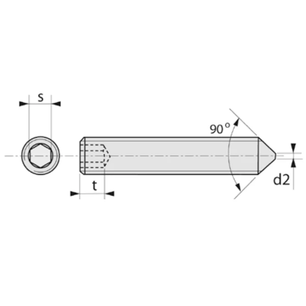 Lennie Vis Sans Tête Hexagonale Creuse Sthc Vis Sans Tête à Bout Pointeau - STHC - Acier Brut - M8 X 40 Mm 2 Lennie Vis Sans Tête Hexagonale Creuse Sthc Vis Sans Tête à Bout Pointeau - STHC - Acier Brut - M8 X 40 Mm – Image 2