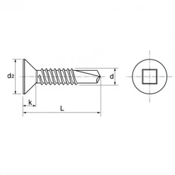 Acton Vis à Métaux Tête Fraisée Inox A2 A4 Vis Autoperceuses A2 à Tête Fraisée Carrée 4,2 X 16 Mm Boîte De 200 -Visserie boulonnerie rivet Soldes vis4 1